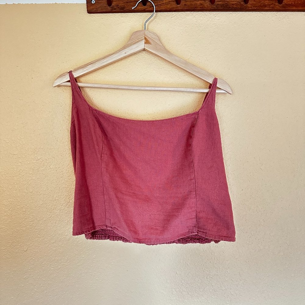 Mauve Abercrombie & Fitch Cropped Corset Tank Top